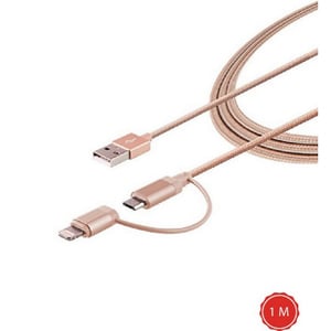Trands 2-in-1 MFI Lightning & Micro USB cable 1M TRCA784