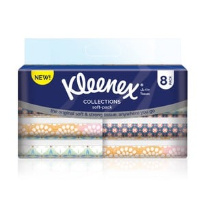 Kleenex Facial Tissue  Soft Pack 100s x 8 Pieces