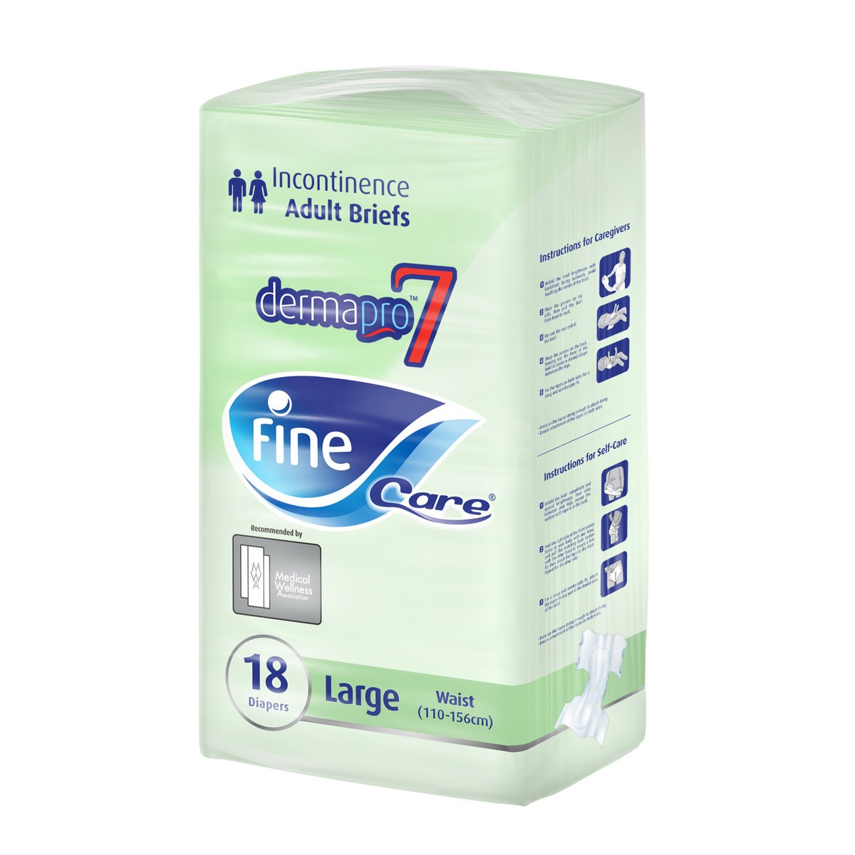 Buy Fine Care Incontinence Large Waist Adult Diapers (110-156cm) 18pcs Online at Best Price | IH Home Delivery | Lulu Kuwait in Kuwait