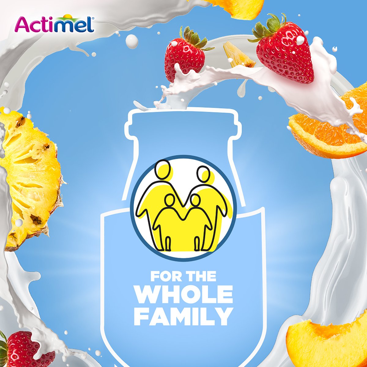 Actimel Multi-Fruit Flavored Low Fat Dairy Drink 93 ml 6+2