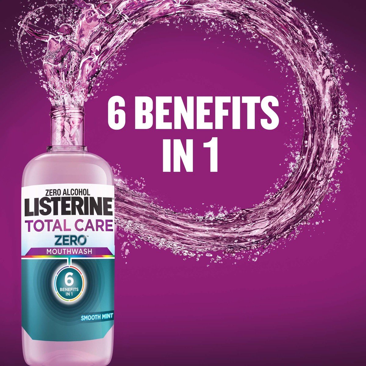 Listerine Mouthwash Total Care Zero Alcohol Smooth Mint 95ml