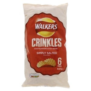 Walkers Crinkles Simply Salted Potato Crisp 6 x 23 g