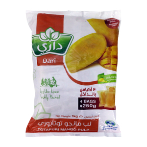 Buy Dari Frozen Totapuri Mango Pulp 1kg Online at Best Price | Fruits | Lulu KSA in Saudi Arabia