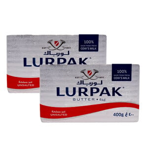 Lurpak Butter Unsalted 2 x 400g