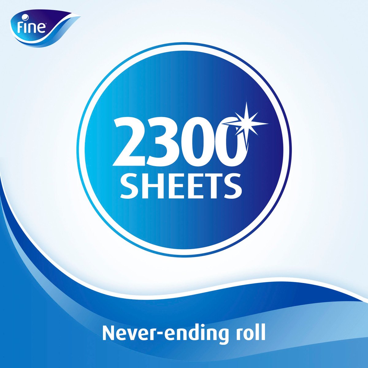 Fine Paper Towel Mega Roll 500m 2300 Sheets