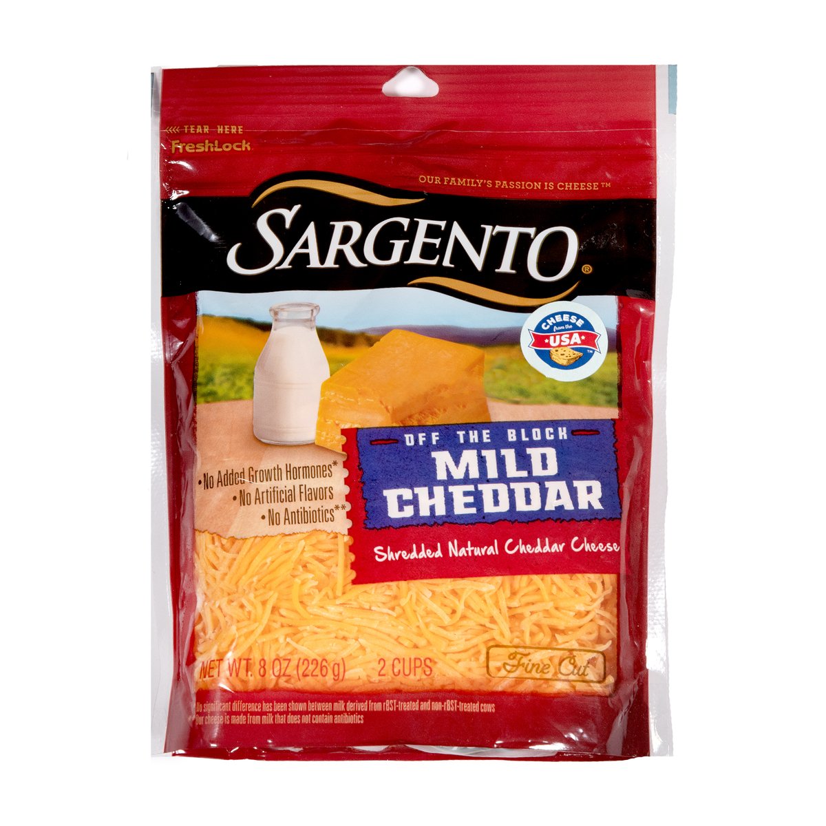 Sargento Off The Block Shredded Mild Cheddar Cheese 226 g