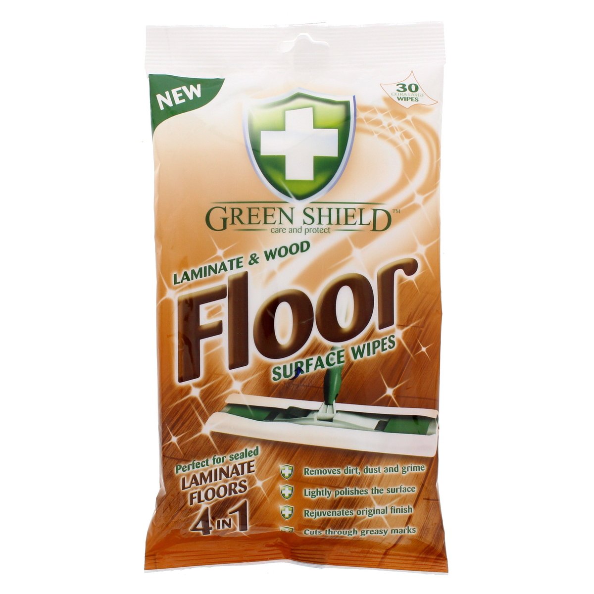 Green Shield Laminate And Wood Floor Surface Wipes 30Pcs