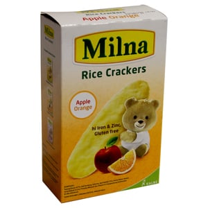 Milna Rice Crackers Apple Orange 20g