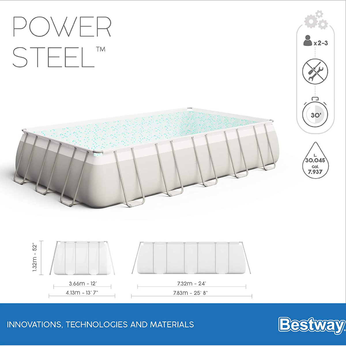 Best Way Power Steel Frame Pool Set 56475 24Feet
