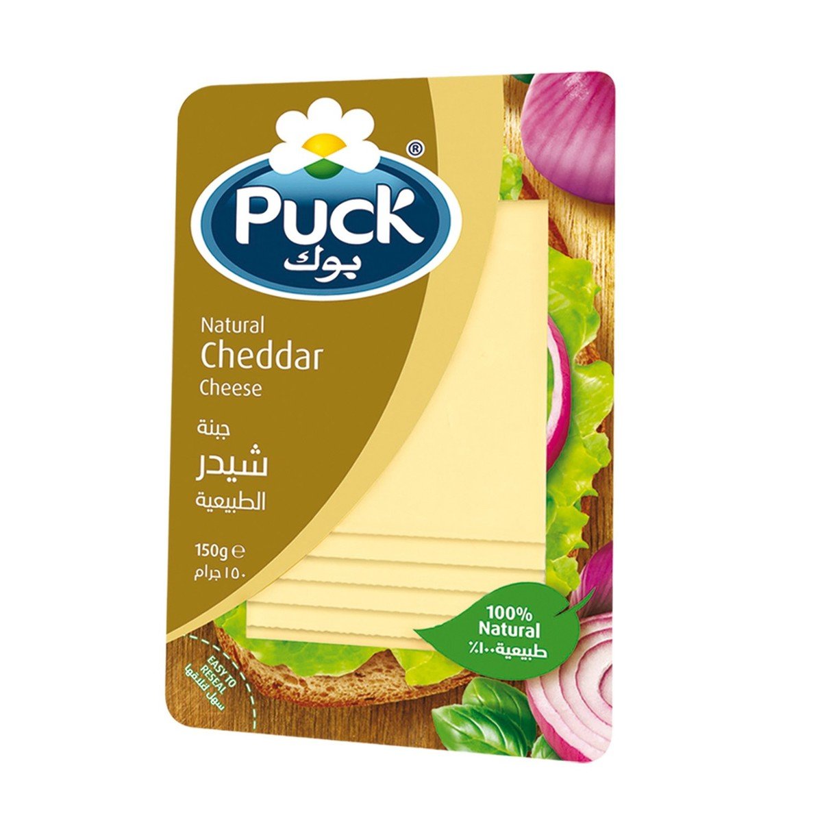 Puck Cheddar Natural Cheese Slices 150g