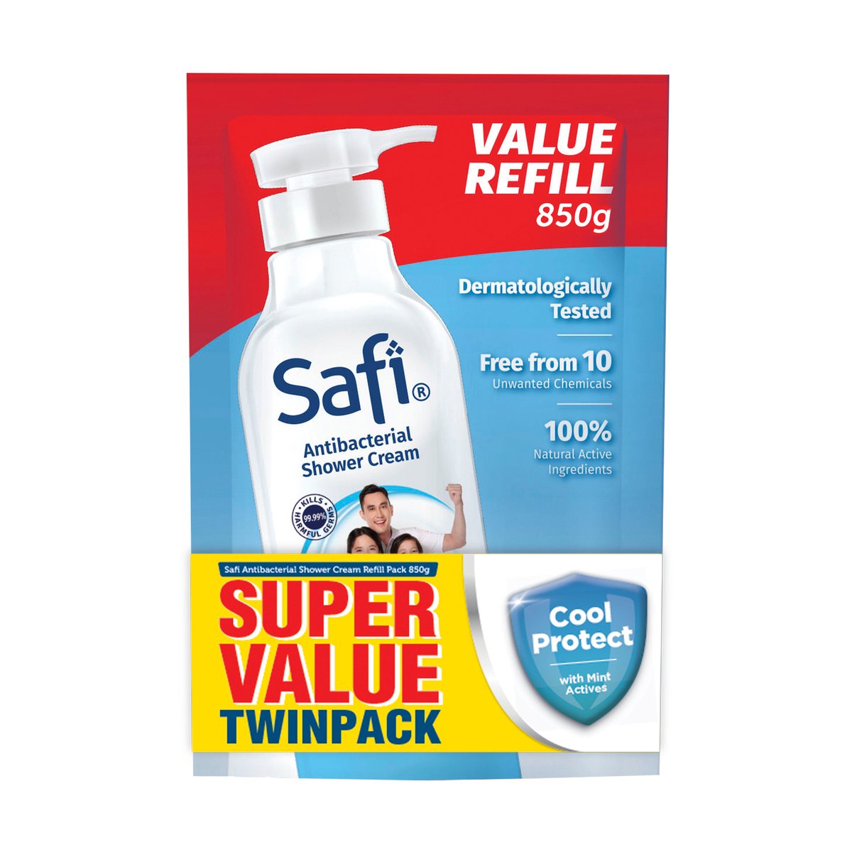 Safi Shower Cream Anti Bacterial Cool Protect 2 x 850g
