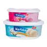 LuLu Ice Cream Vanilla 1 Litre + Strawberry Value Pack 500 ml