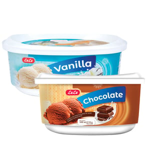 LuLu Ice Cream Vanilla 1Litre + Chocolate Value Pack 500ml