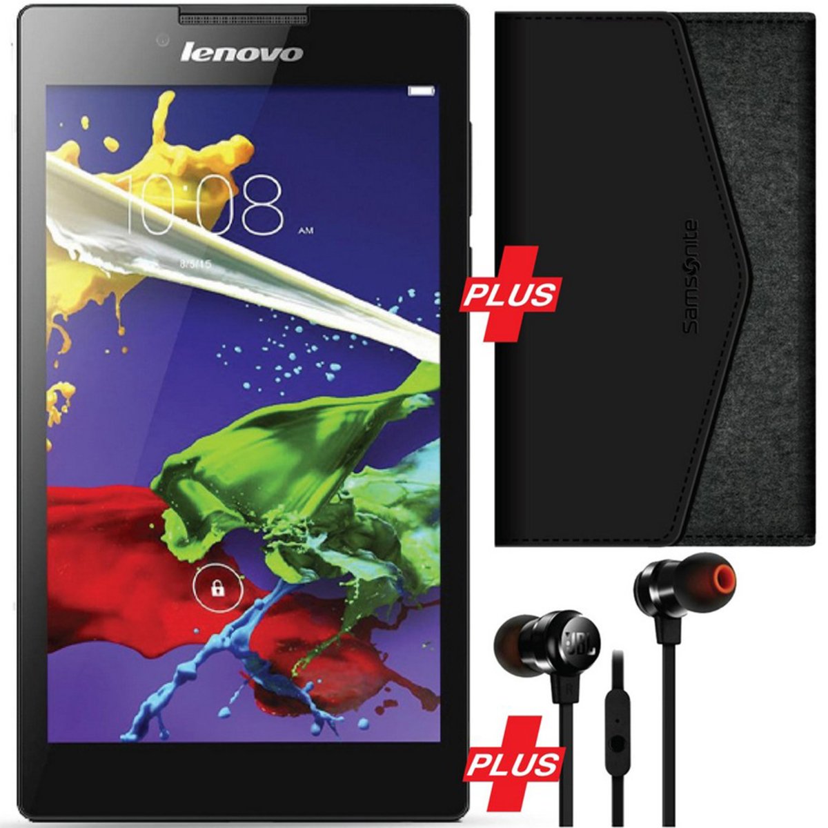 Lenovo Tab A7-30 7inch Wi-Fi 3G 16GB Black + JBL Headset + Samsonite Case