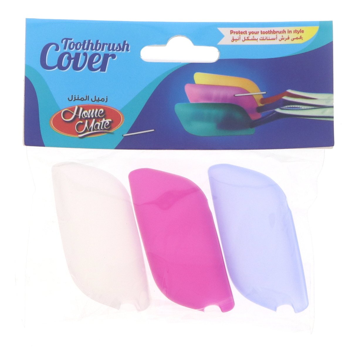 Home Mate Toothbrush Cover 3 pcs Assorted