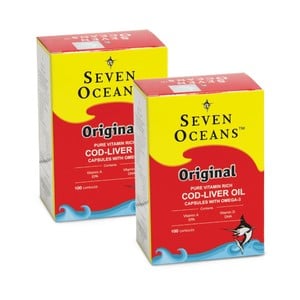 Seven Ocean Cod Liver Oil Capsules 2 x 100 pcs