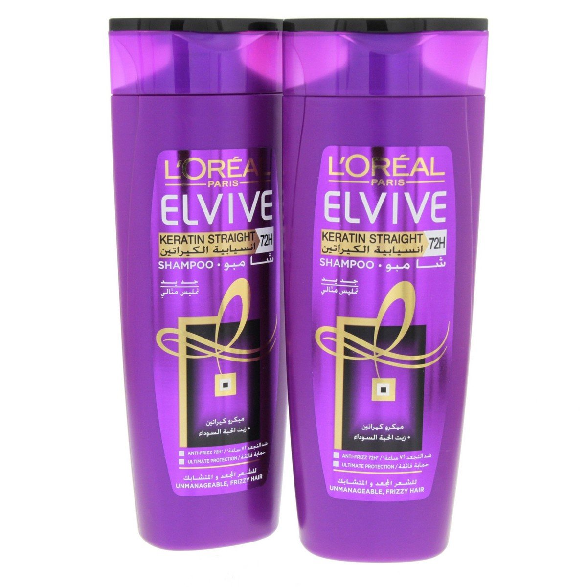 L'Oreal Elvive Keratin Straight shampoo 2 x 400 ml