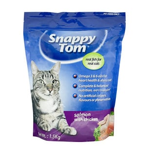 Snappy Tom Cat Food Salmon with Chicken 1.5 kg