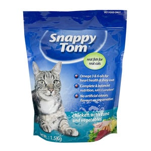 Snappy Tom Cat Food Chicken with Tuna & Vegetable 1.5kg