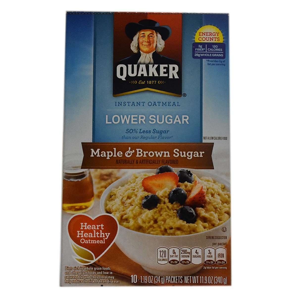 Quaker Instant Oatmeal Maple & Brown Sugar 340 g