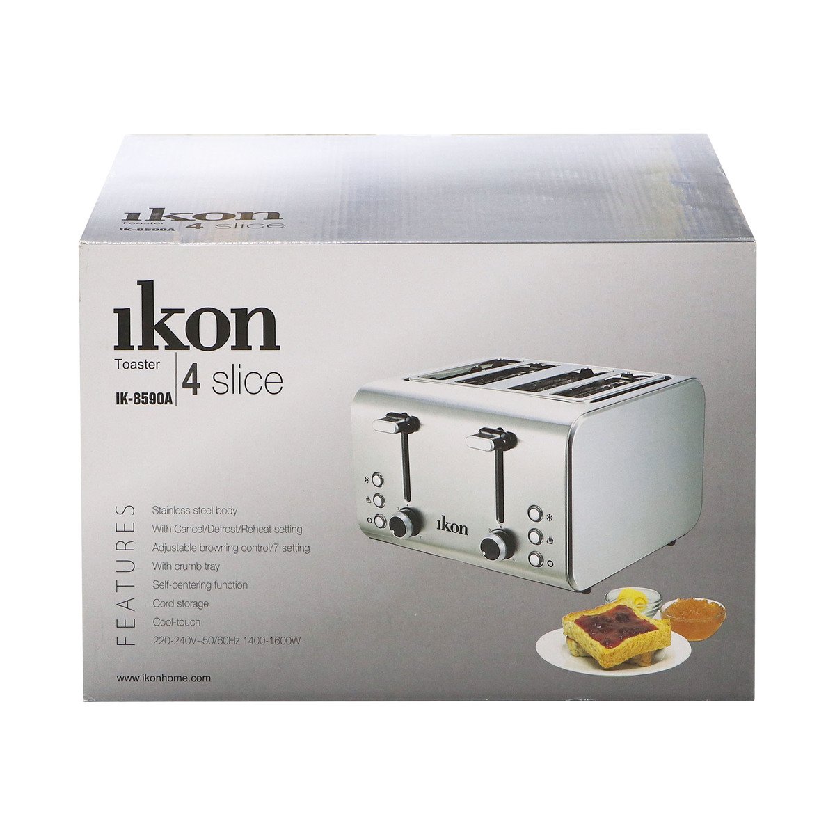 Ikon Stainless Steel Bread Toaster 4Slice IK8590A