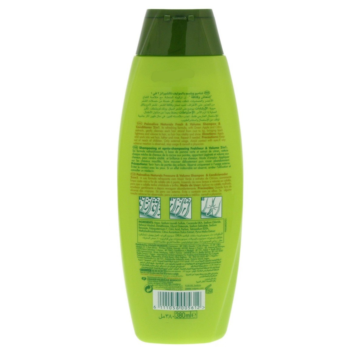 Palmolive Fresh & Volume 2 In 1 Shampoo Green Apple & Citrus 380 ml