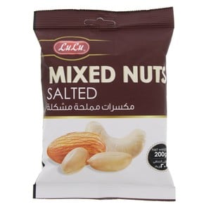 Buy LuLu Mixed Nuts Salted 200 g Online at Best Price | Nuts Processed | Lulu KSA in Kuwait