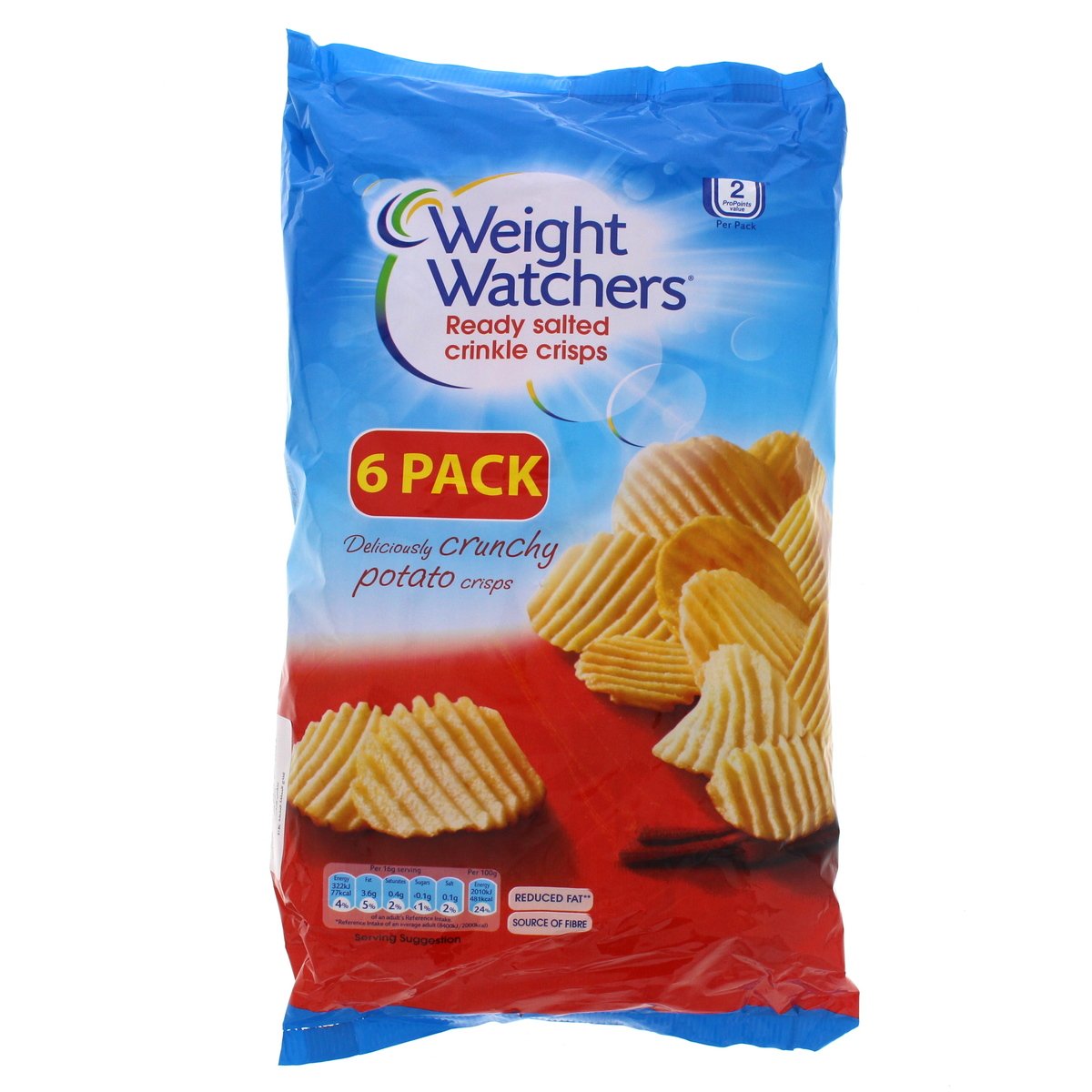 Weight Watchers Ready Salted Crinkle Crisps 6 x 16 g