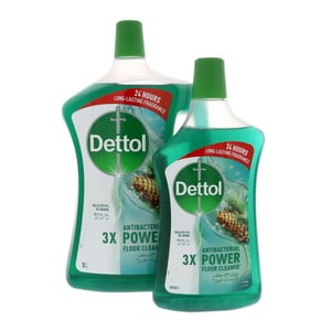 Dettol Power Antibacterial Floor Cleaner Pine 3Litre + 900ml
