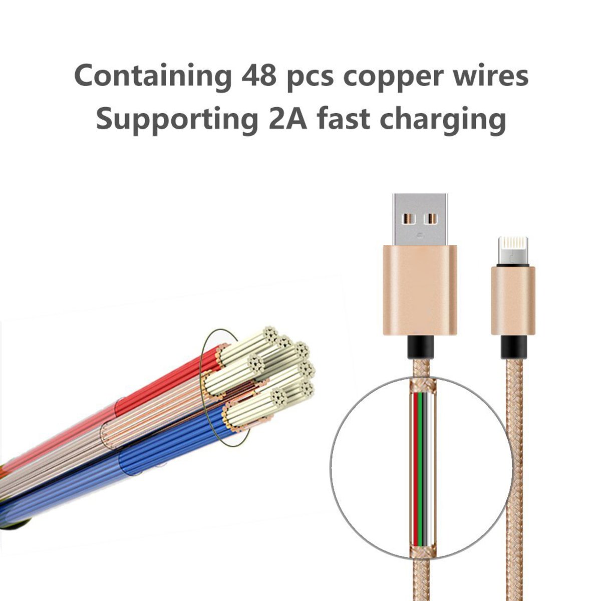 Iends 2 in 1 USB Cable With Lightning and Micro USB Connector CA694