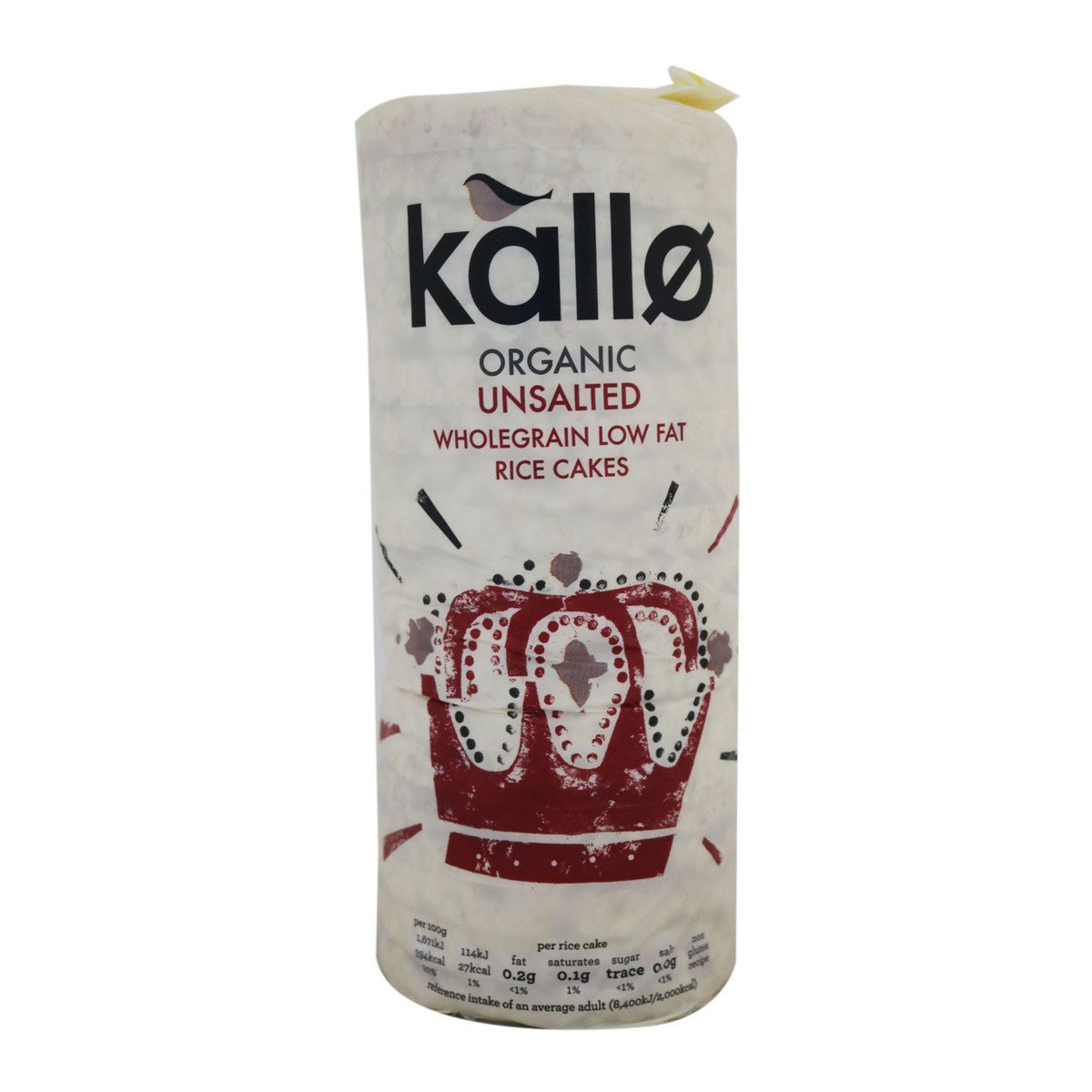 Kallo Organic Rice Cake Thick No Salt 130g