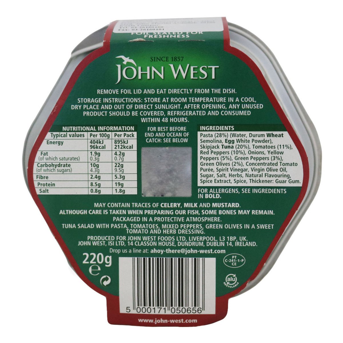 Johnwest Tuna Light Lunch Mediterranean 220g