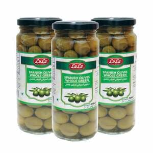 LuLu Spanish Olives Whole Green 3 x 200g