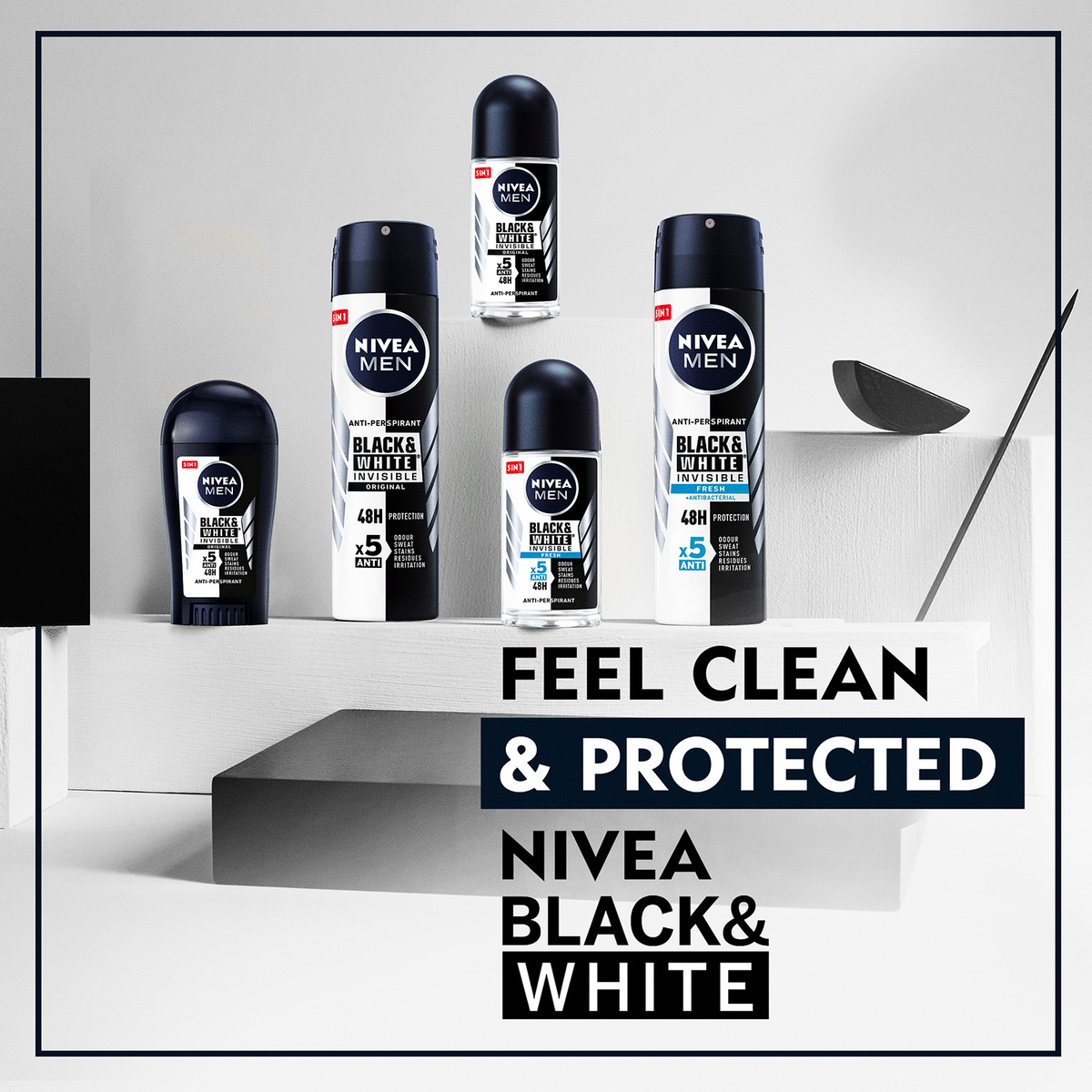 Nivea Men Antiperspirant Spray Black & White Original 150 ml