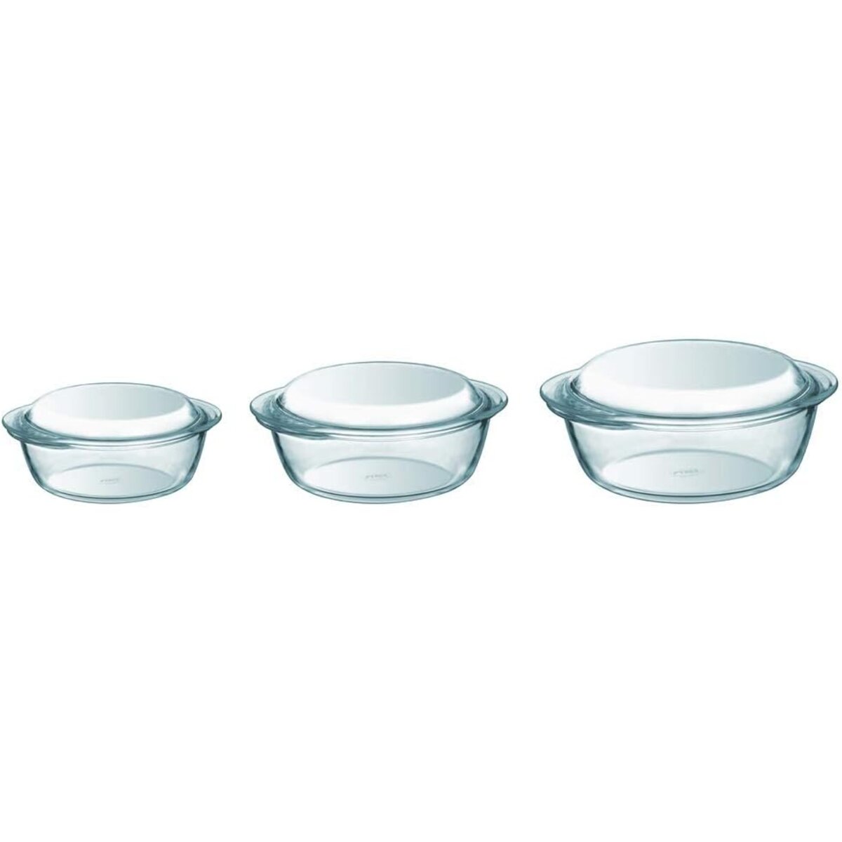 Pyrex Round Glass Dish / Casseroles With Lid 3Pcs Set (2.3L ,1.6L & 1L) 912S637