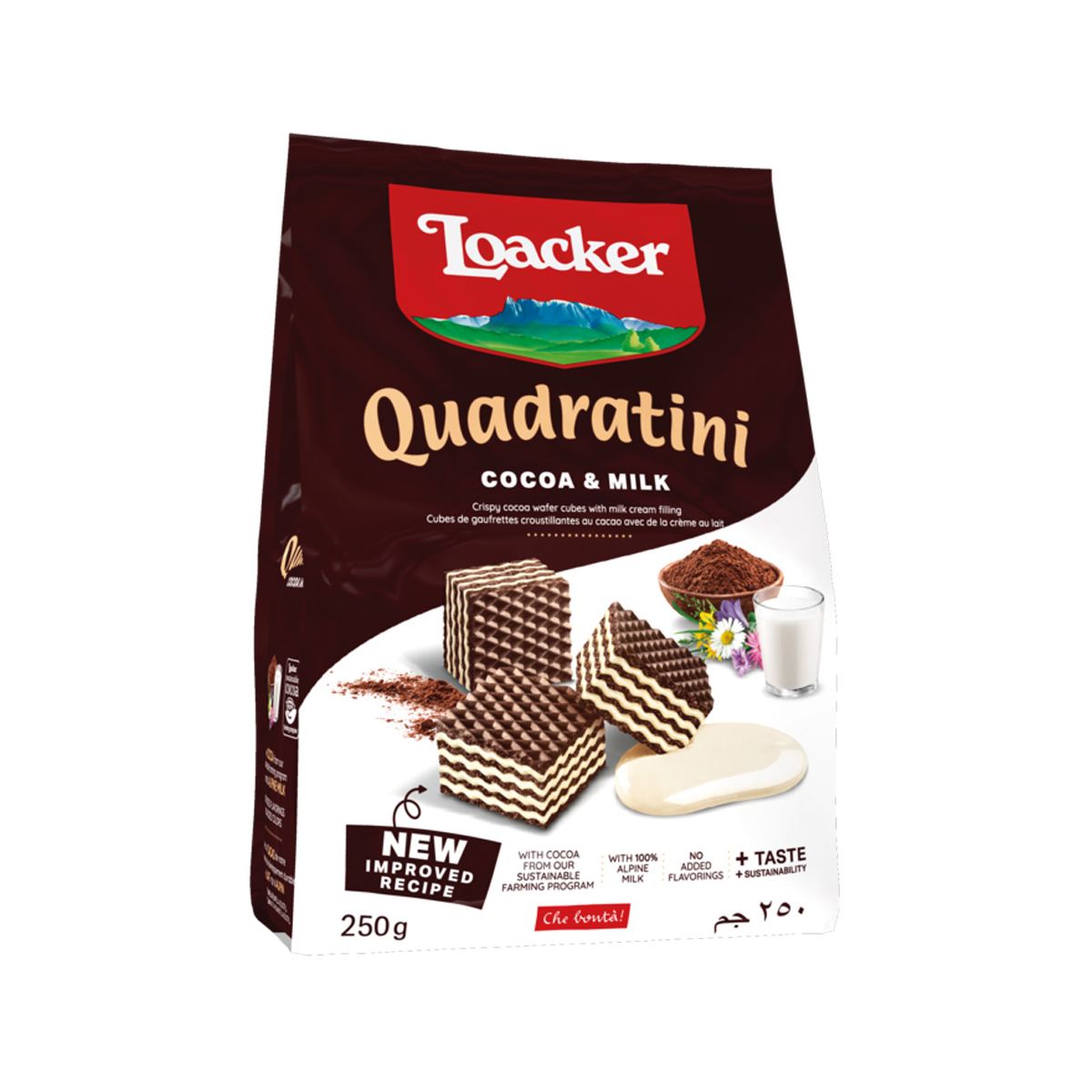 Loacker Quadratini Cocoa & Milk 250g