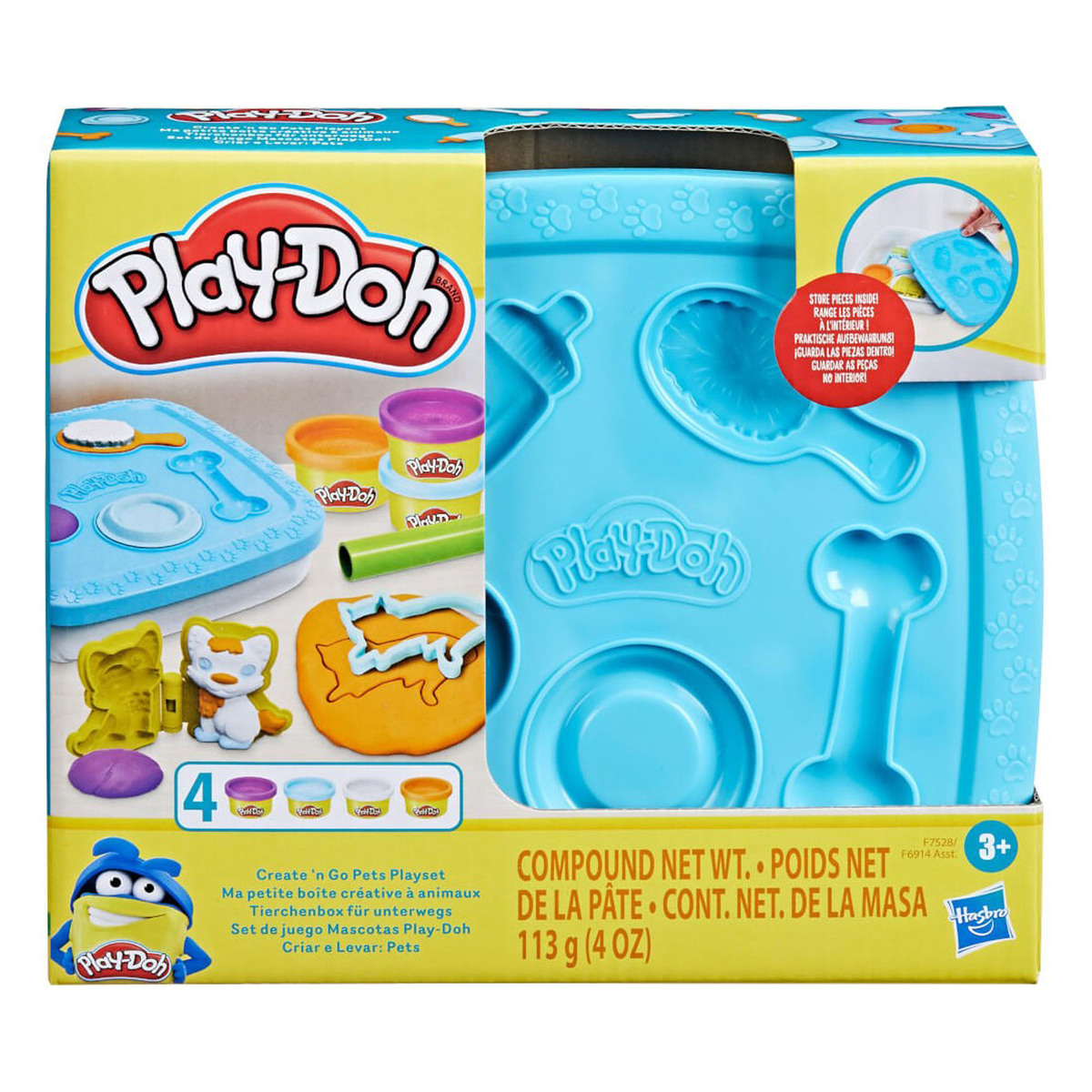 Playdoh Create & Go Pets Playset Art And Crafts Activity Toy for Kids, F6914