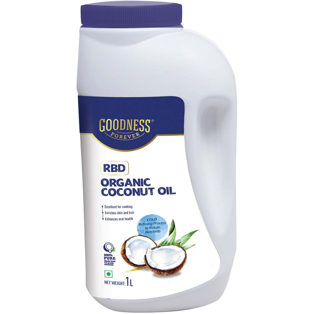 Goodness Forever RBD Organic Coconut Oil 1 Litre