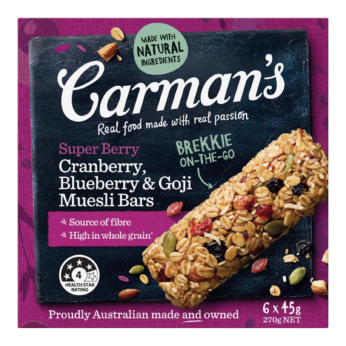 Carman's Superberry Muesli Bars 270 g
