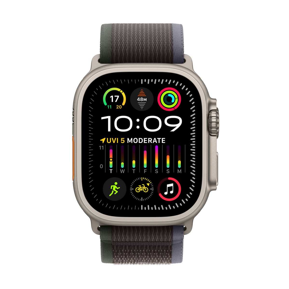 Apple Watch Ultra 2 GPS + Cellular, Titanium Case with Blue/Black Trail Loop, 49 mm, M/L, MRF63AE/A