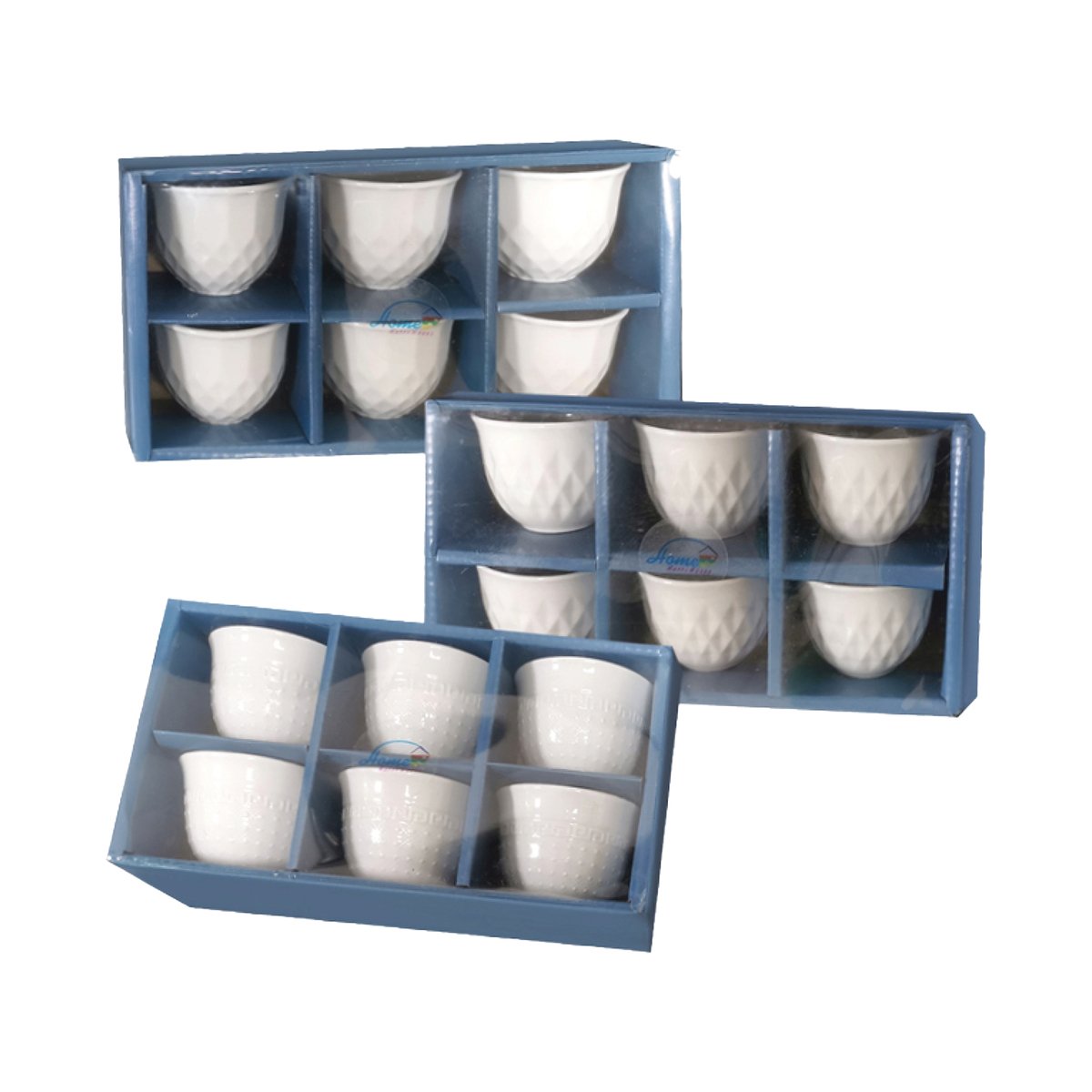 Home Ceramic Cawa Cups 80ml 6Pcs Set SAN80 Stk Assorted Designs