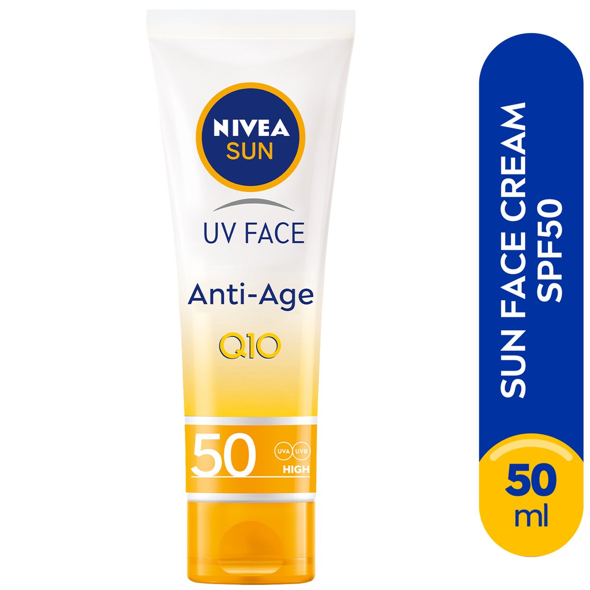 Buy Nivea Sun Face Cream UV Anti-Age Sunscreen SPF50 Tube 50 ml Online at Best Price | Sun Care | Lulu Kuwait in Kuwait