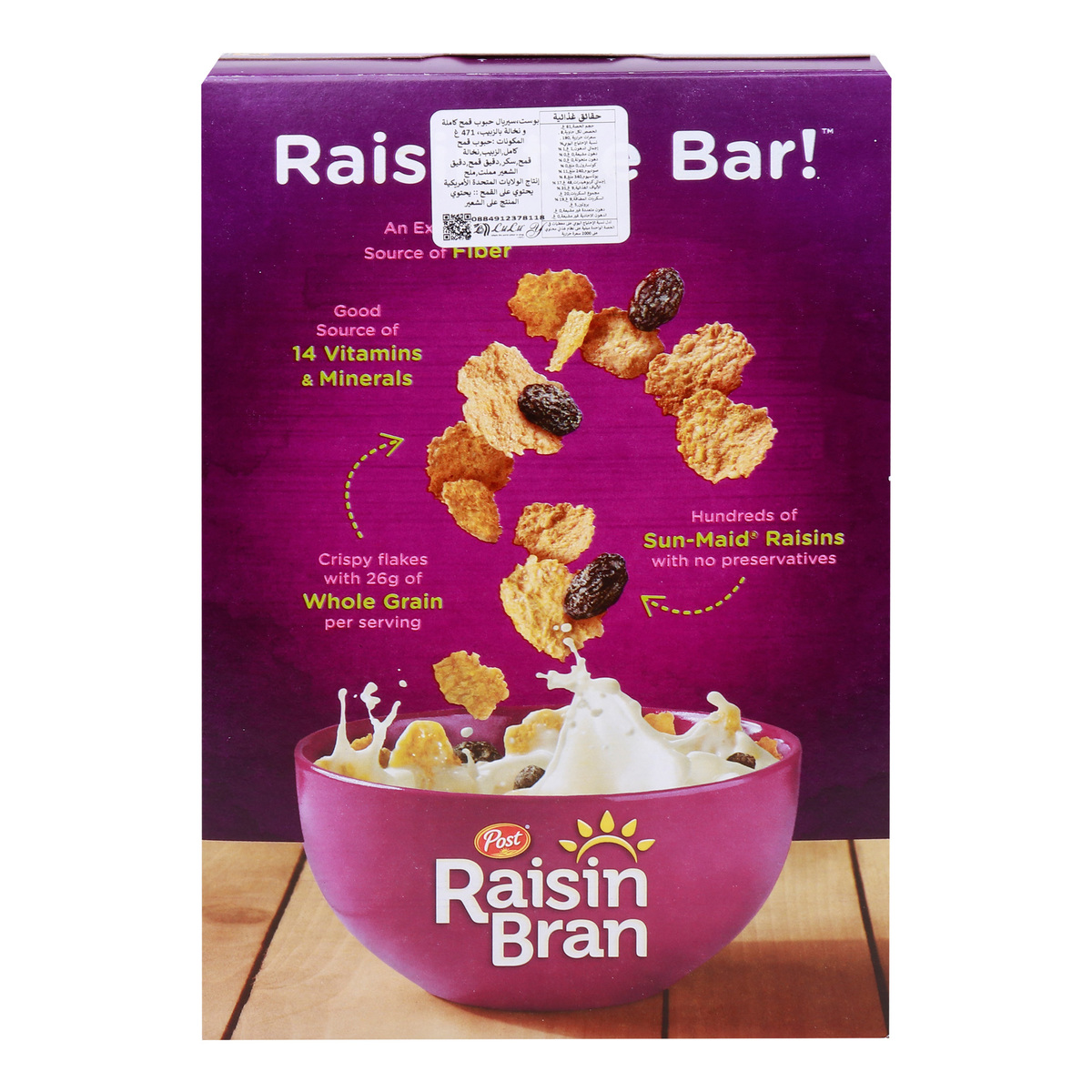 Post Raisin Bran Whole Grain Wheat and Bran Cereal, 471 g