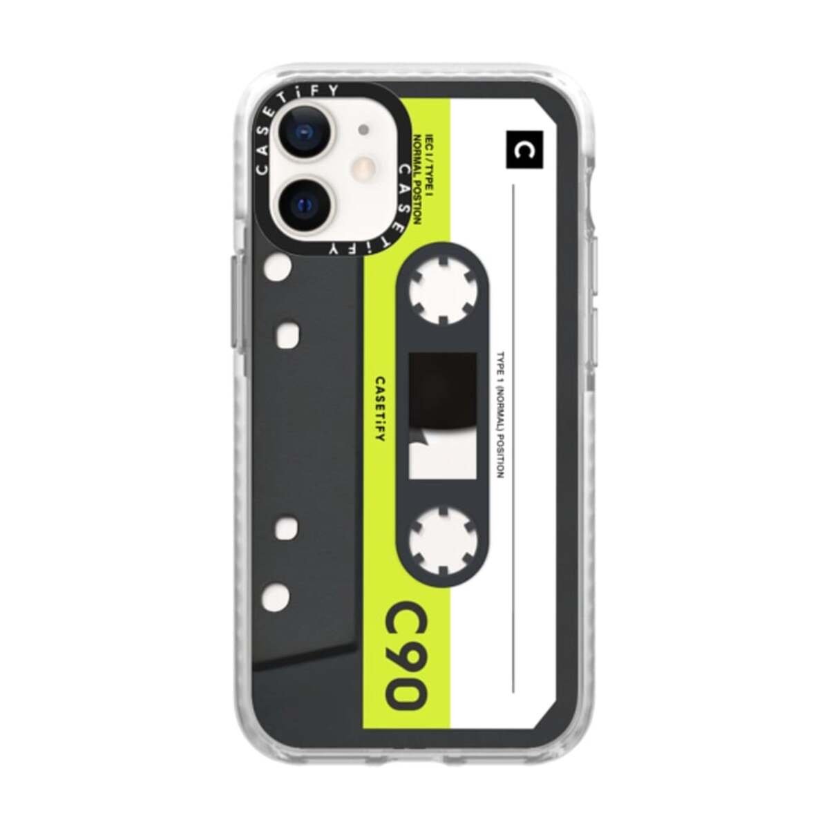 CASETIFY iPhone 12 Mini - Mixtape Cassette Collection Impact Case - Neon