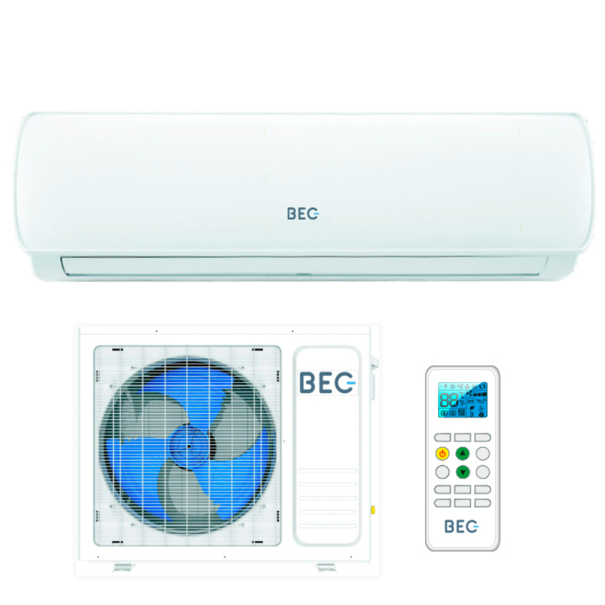 Bec Split Air Conditioner, Rotary Compressor, 27000 BTU, White, B22CAC30KN