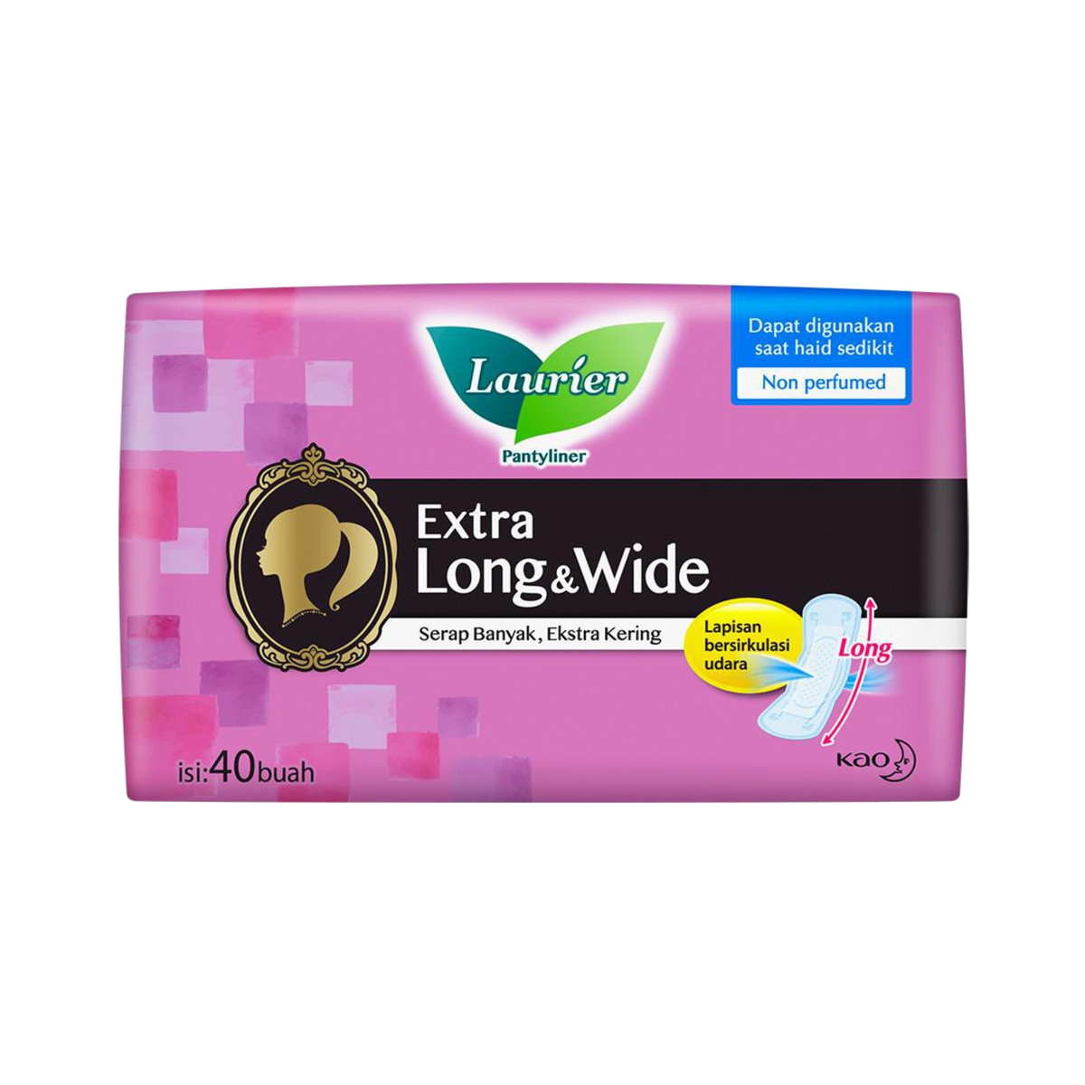 Laurier Panty Liner Extra Long & Wide Non Perfumed 40s