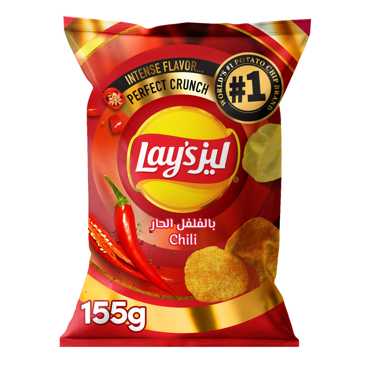 Buy Lays Chili Potato Chips 155 g Online at Best Price | Potato Bags | Lulu Kuwait in UAE