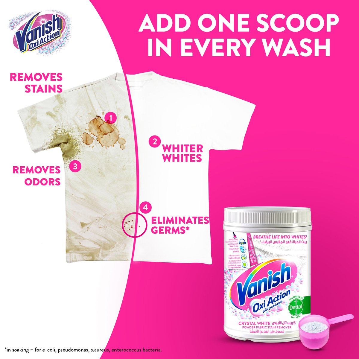 Vanish Stain Removal Crystal White Value Pack 900 g