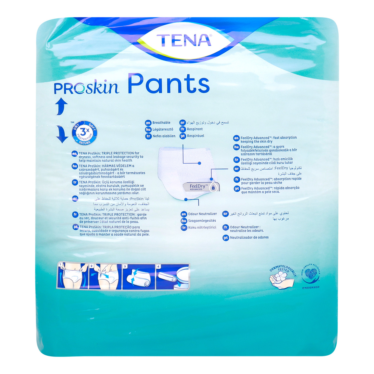 Tena Adult Diaper Pants Extra Size Large, 100-135cm 10 pcs