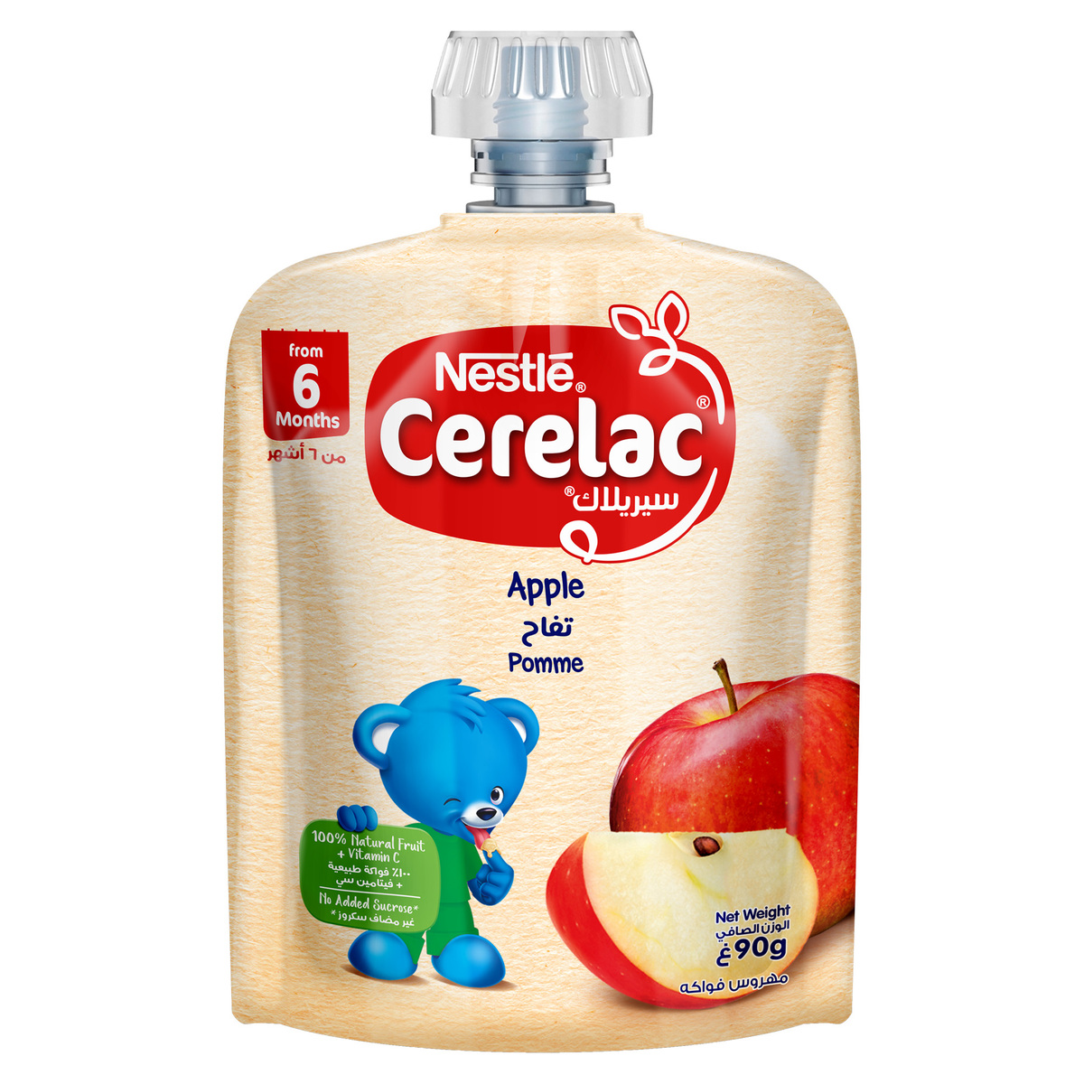 Nestle Cerelac Apple Fruits Puree Pouch Baby Food From 6 Months 90 g